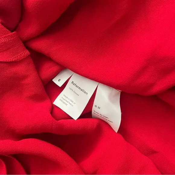 Reformation Cassandra Dress Cherry Red - Picture 6 of 9